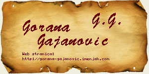 Gorana Gajanović vizit kartica